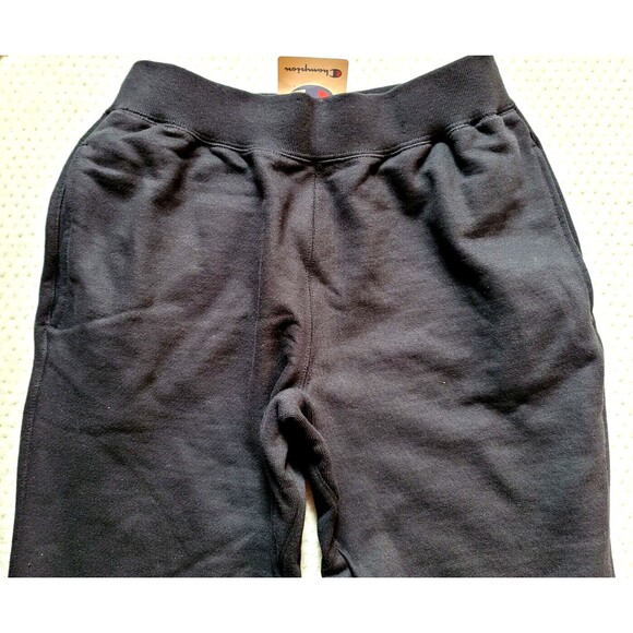 NWT Champion Reverse Weave BLACK Fleece Sweatpant Joggers with Pockets, M - Picture 3 of 6